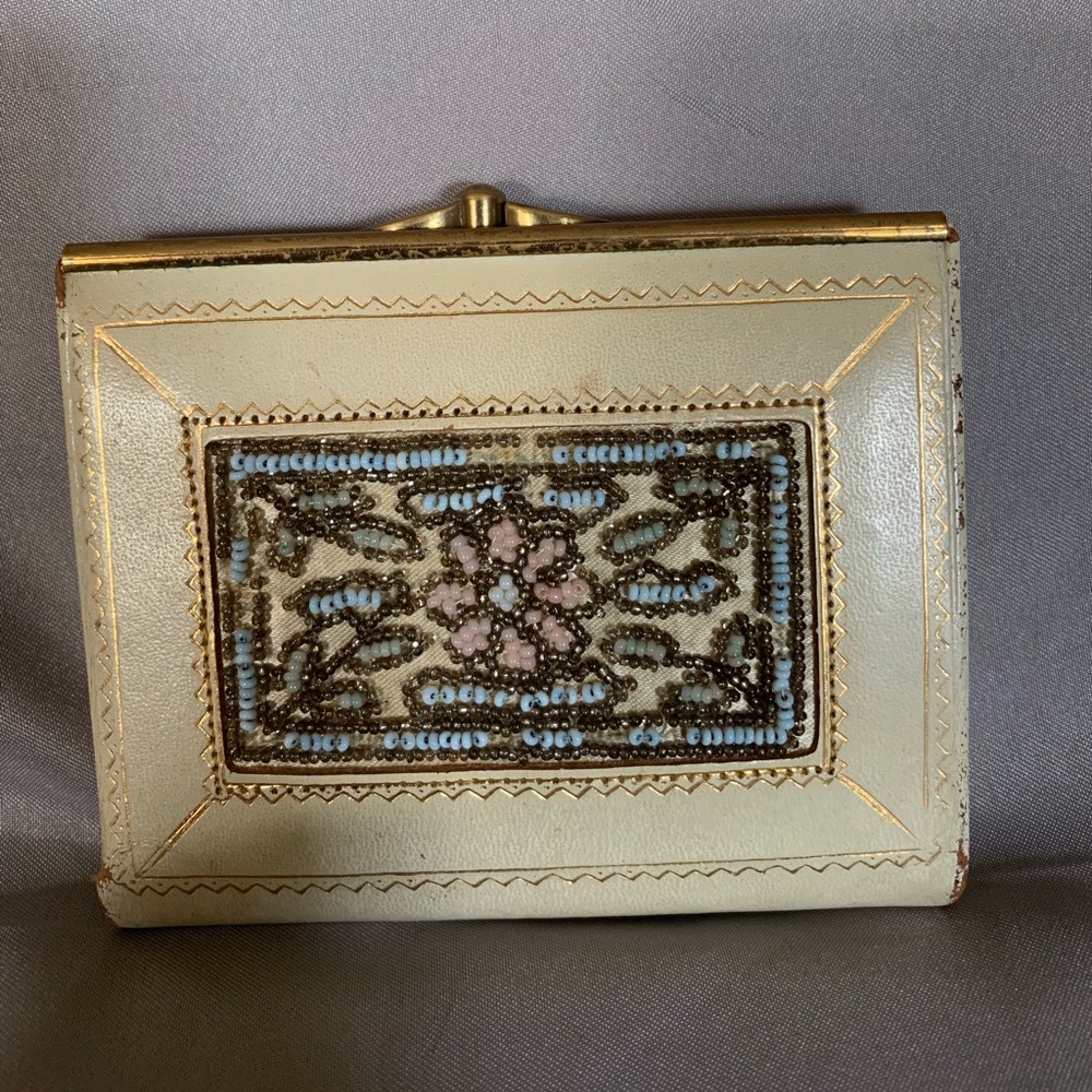 Vintage 1960’s Daniel De Paris White Beaded Wallet